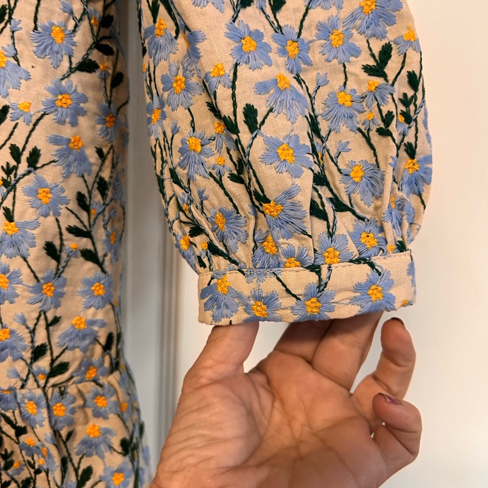 Tuckernuck Blue and Yellow Floral Dress, size L, NWT - Picture 7 of 12